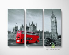 London Red Bus Canvas Split