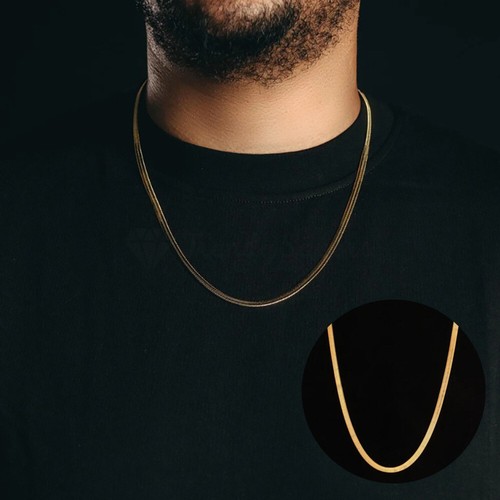 Retro gold necklace 4mm flat - retro,
