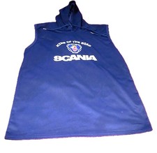 Scania logo lightweight sleeveless hoodie XL 44" gym, workout, jogging in blue
