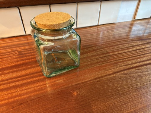 Vintage glass storage jar with - vintage,
