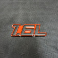 1x Red 1.6L Black Metal Emblem Decal Sticker Badge 3D Engine Sports Auto Edition