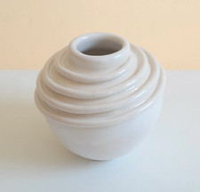 White tin glazed ribbed form