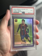 2020-21 Topps Merlin Collection Chrome UCL - Lionel Messi Purple Refractor /299 