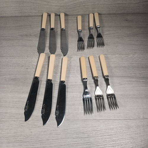 Vintage set fish cutlery - of,