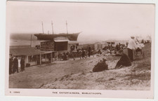 RP P/C  THE ENTERTAINERS ON THE BEACH AT MABLETHORPE, LINCOLNSHIRE, 1918 PRAM