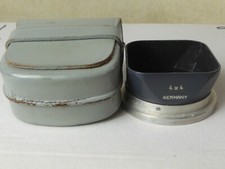  GENUINE ROLLEI ROLLEIFLEX GREY BABY 4X4 LENS HOOD & CASE 
