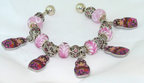Murano glass matryoshka charm - glass,