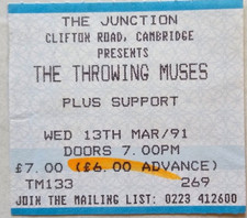 Throwing Muses original used concert tour ticket Iford 1991 London live music