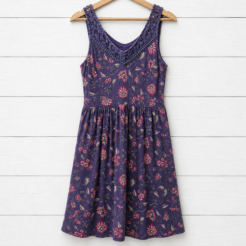 Fat face blue - floral, v-neck