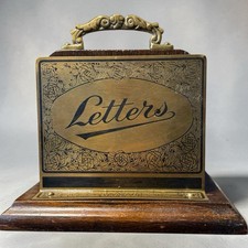 Vintage Brass And Oak Letter