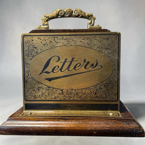 Vintage brass and oak letter - vintage,