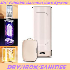 3-in-1 Foldable Dryer&Iron|Auto Steam Sanitise + UV Mite Kill|4H Timer UK Plug