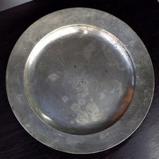 ANTIQUE Georgian 18th Century Large 18" John Townsend PEWTER CHARGER
