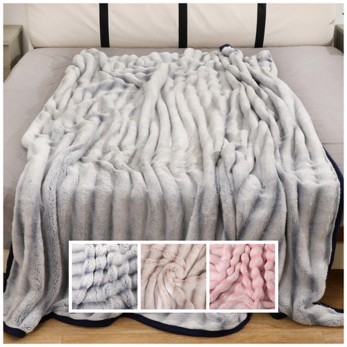 Fluffy flannel throw - throw, striped