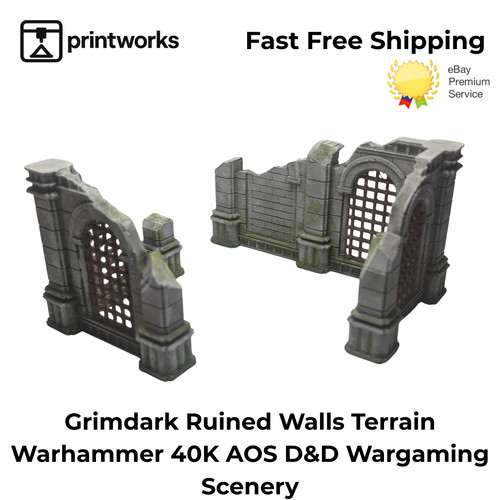 Grimdark ruined walls terrain - ruined,