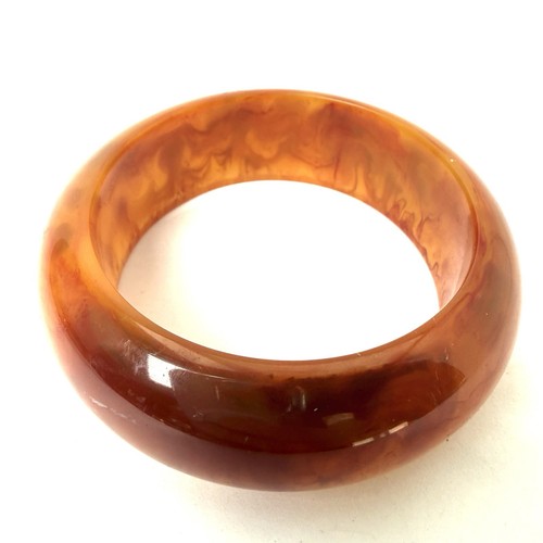 Vintage bakelite bangle amber - vintage,