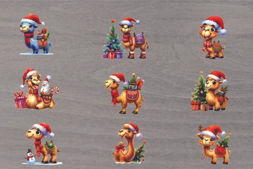 Mixed christmas camel - 9x, camel/vinyl