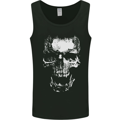 Skull white mens vest tank - skull, top