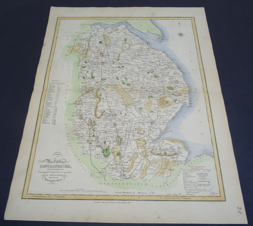 Antique map lincolnshire - lincolnshire, by