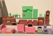 Dollhouse Vintage Fisher Price kitchen lounge bedroom bathroom sweet street size