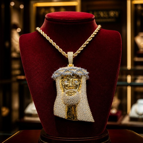Cubic zirconia jesus piece - zirconia,