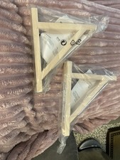 2 new IKEA Ekby Valter 766.960.09 natural Birch Shelf Bracket set pair 18700