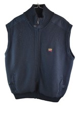 PAUL & SHARK Blue Knitwear Vest size XL Mens Reversible Gilet Casual Outdoors