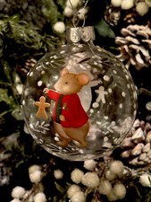 Gisela Graham Christmas Boy Mouse Clear Bauble