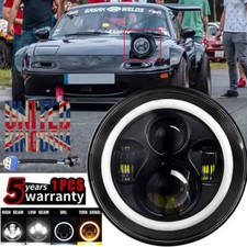 1PCS 7" LED Headlight Halo Angel Eye Bulbs For 90-97 Mazda Miata MX5 Mk1 H6024