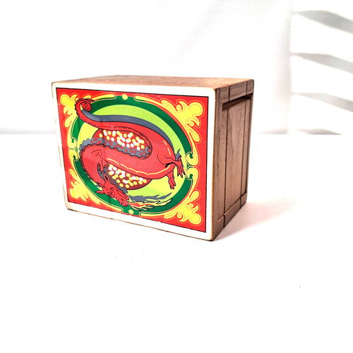Vintage wooden puzzle box - vintage,