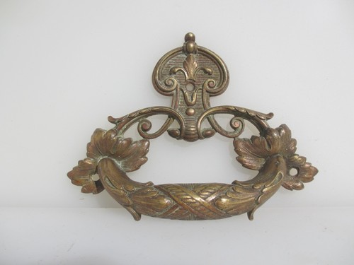 Antique brass drawer handle - antique,