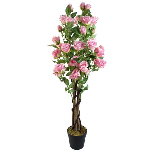 Artificial pink rose tree - pink,