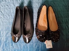 Black flat shoes, UK size 7, x2 pairs, BRAND NEW WITH TAGS