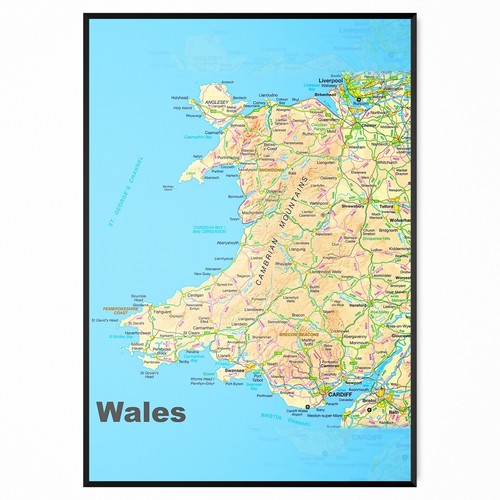 Wales map educational - map,