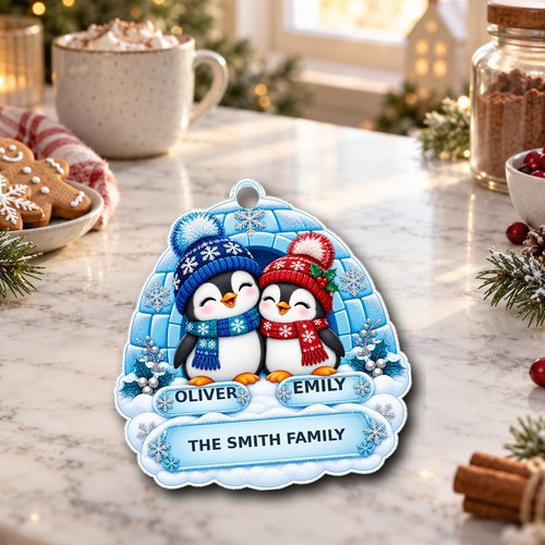Personalised penguin couple - personalised,
