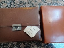 Vintage Mens Travel Grooming Kit In Brown Leather Case 1950s Retro Toiletries
