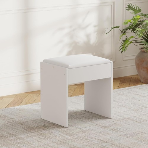 White padded dressing table - padded,