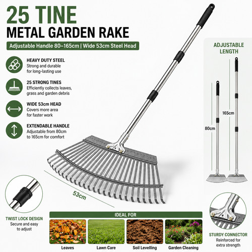 Metal garden rake tines - metal, –