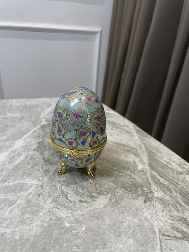 Porcelain egg trinket box - trinket,
