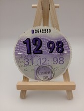 Vintage METROCAB PLG 1998 Original Stamped Old Road Car Cars Tax Disc Rare Discs