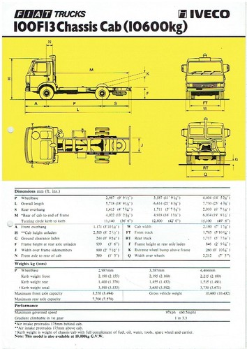 Fiat 100 f13 ton chassis - fiat,