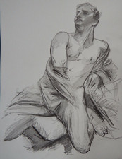 Pencil drawing male nude - pencil, after