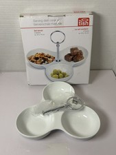 3 Section Snack Dish Porcelain