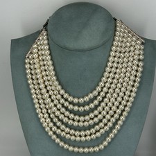 Rodrigo Otazu necklace chunky faux pearl statement multilayer crystal designer 
