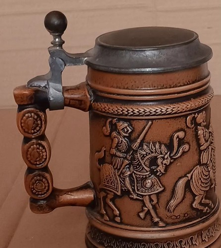 Ceramic tankard with pewter - tankard,