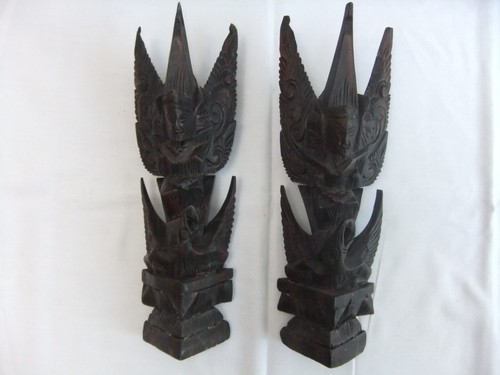 Vintage pair carved - carved, wooden