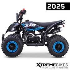 NEW 2025 XTM Monster 50cc Petrol Kids Mini Quad Bike 2-Stroke Blue XTREME BIKES