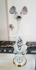 Unique CAPODIMONTE White Black, Mouse/Rat FIGURINE COMICAL law,judge,court 11"