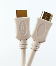 WHITE HDMI Cable 50cm 1m 1.5m 2m 3m 5m 10m 15m 20m HD TV 4K 3D ARC GOLD 