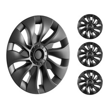 VEVOR 4pcs 18" Wheel Cover Hubcap Rim Cover Black for Tesla Model 3 2017-2023